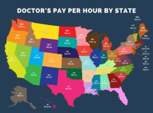 doctor's pay per hour by state